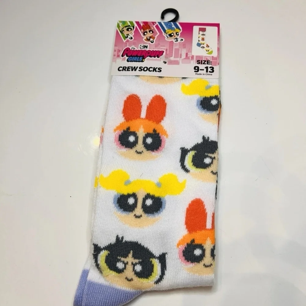 Powerpuff Girls Crew Socks Bubbles Buttercup Blossom New Super Hero Novelty Sock
